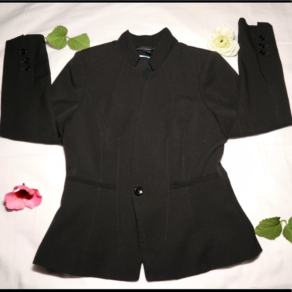 Black One Button Blazer